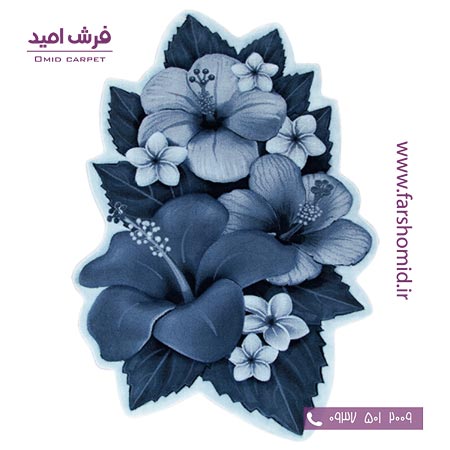 فرش مدرن مستطیل 1 در 1.4 ارکیده آبی زرباف