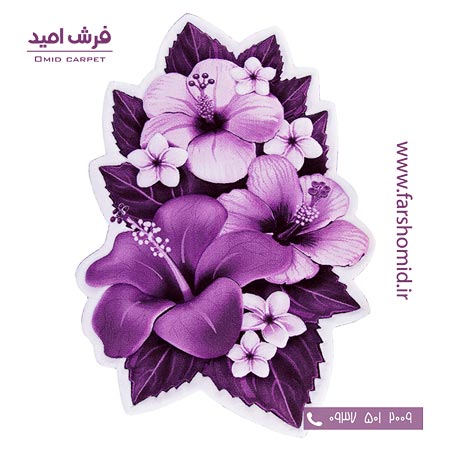 فرش مدرن مستطیل 1 در 1.4 ارکیده یاسی زرباف