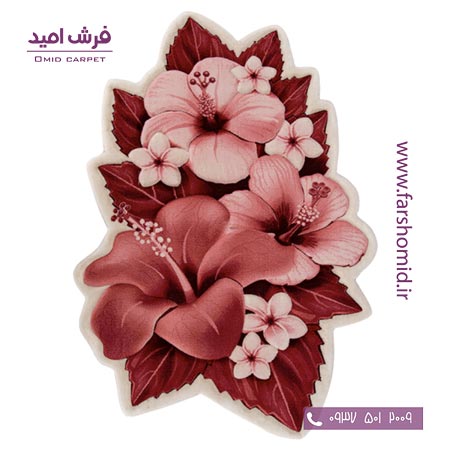 فرش مدرن مستطیل 1 در 1.4 ارکیده قرمز زرباف