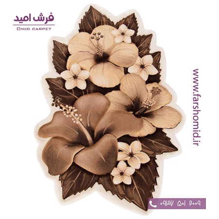 فرش مدرن مستطیل 1 در 1.4 ارکیده شکلاتی زرباف