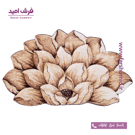 پادری نیم دایره گل نیلوفر قهوه ای شکلاتی زرباف