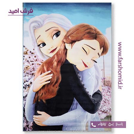 فرش ماشینی آنا و السا آبی و یاسی طرح 1175 کودک فرش آنا