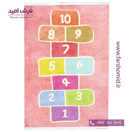 فرش 700 شانه طرح بازی لی لی 100206 صورتی کودک و نوجوان کلاریس محتشم