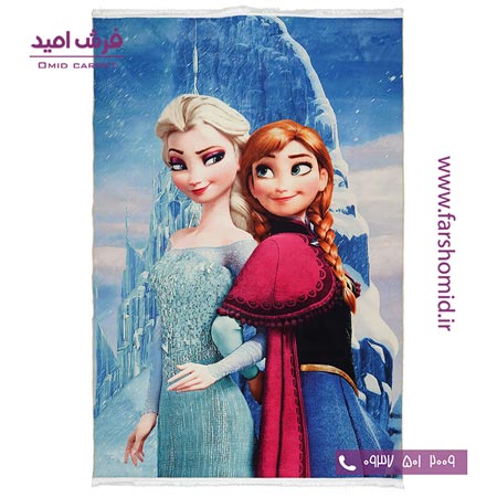 فرش 700 شانه طرح آنا السا 100295 صورتی کودک و نوجوان کلاریس محتشم