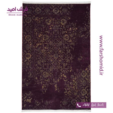 فرش 700 شانه طرح زرشکی طلایی 100601 کلاریس محتشم