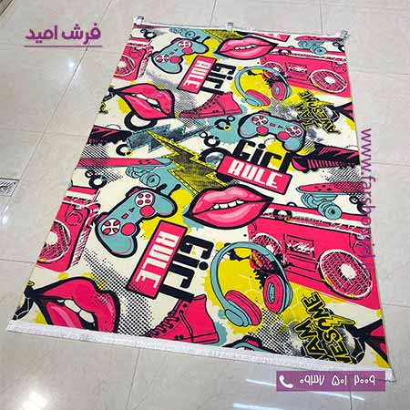فرش 700 شانه طرح نوجوانی دخترانه قرمز 101438 کلاریس محتشم
