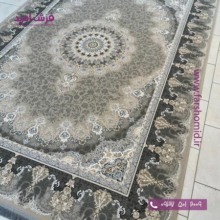 فرش ماشینی 1200 شانه گلبرجسته سیروان نسکافه ای کلکسیون دیار فرش ملل