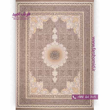 فرش ماشینی 1200 شانه 8 رنگ کلکسیون تورنتو کد 12601 پلاتینی فرش بزرگمهر