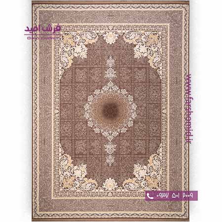 فرش ماشینی 1200 شانه 8 رنگ کلکسیون تورنتو کد 12601 نسکافه ای فرش بزرگمهر