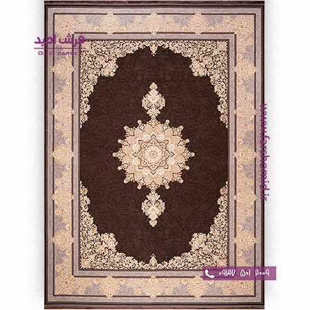 فرش ماشینی 1200 شانه 8 رنگ کلکسیون تورنتو کد 12602 قهوه ای فرش بزرگمهر
