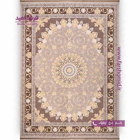فرش ماشینی 1200 شانه 8 رنگ کلکسیون تورنتو کد 12603 پلاتینی فرش بزرگمهر