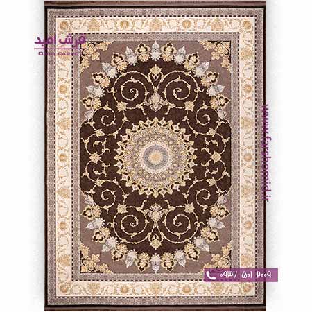 فرش ماشینی 1200 شانه 8 رنگ کلکسیون تورنتو کد 12603 قهوه ای فرش بزرگمهر