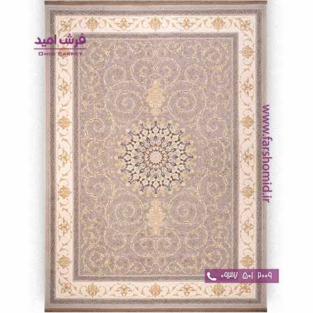 فرش ماشینی 1200 شانه 8 رنگ کلکسیون تورنتو کد 12606 پلاتینی فرش بزرگمهر