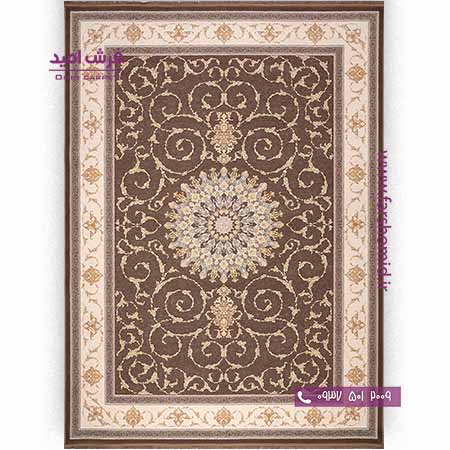 فرش ماشینی 1200 شانه 8 رنگ کلکسیون تورنتو کد 12606 نسکافه ای فرش بزرگمهر