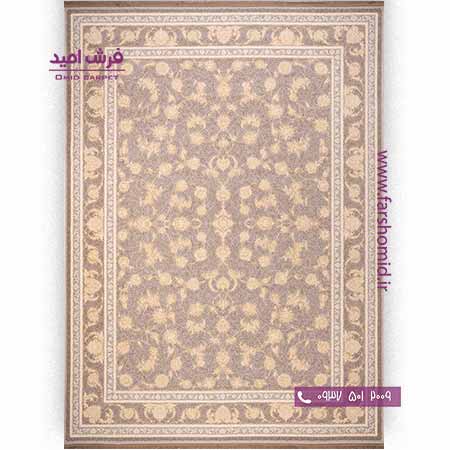 فرش ماشینی 1200 شانه 8 رنگ کلکسیون تورنتو کد 12607 پلاتینی فرش بزرگمهر