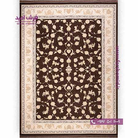 فرش ماشینی 1200 شانه 8 رنگ کلکسیون تورنتو کد 12607 قهوه ای فرش بزرگمهر