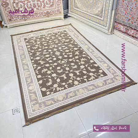 فرش ماشینی 1200 شانه 8 رنگ کلکسیون تورنتو کد 12607 نسکافه ای فرش بزرگمهر