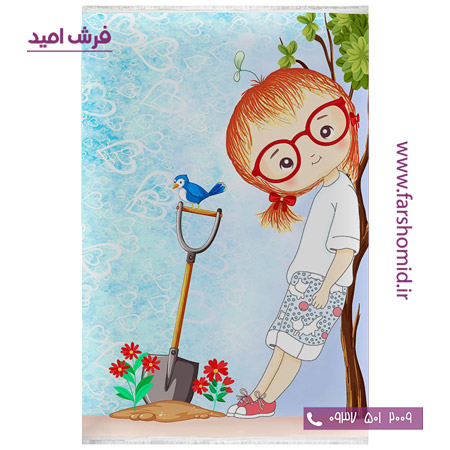فرش 700 شانه طرح گلکاری دختر 101233 کلاریس محتشم