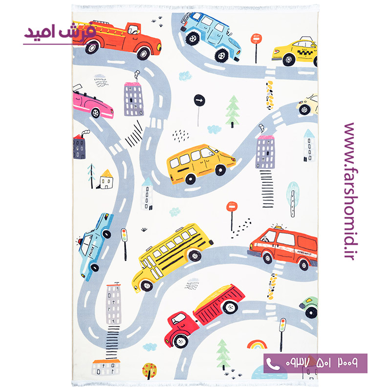 فرش 700 شانه طرح ماشین بازی 101239 کلاریس محتشم