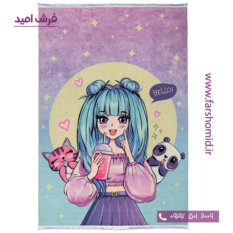 فرش 700 شانه طرح دختر فشن 101243 کلاریس محتشم
