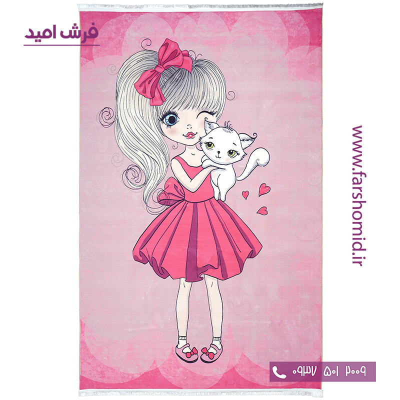 فرش 700 شانه طرح دنیای دخترانه 101247 کلاریس محتشم