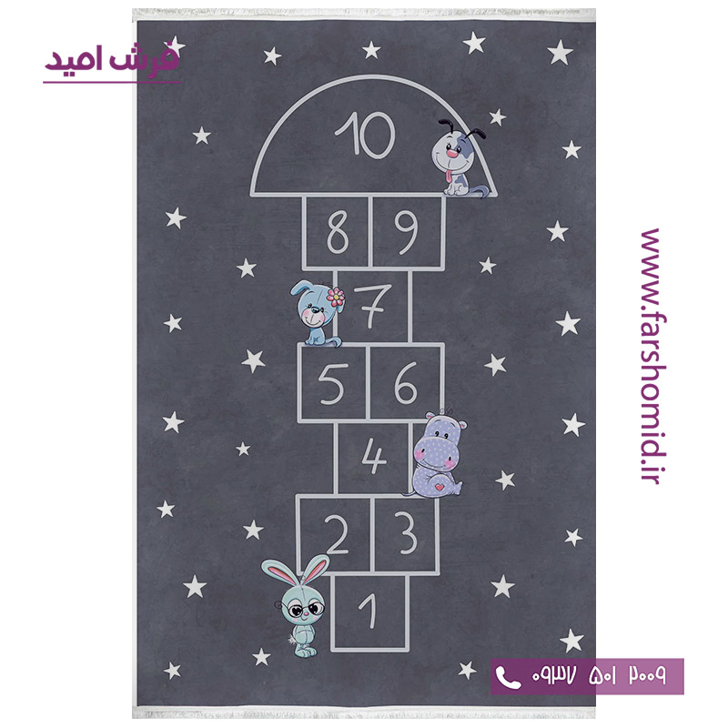 فرش 700 شانه طرح لی لی خاکستری 101254 کلاریس محتشم