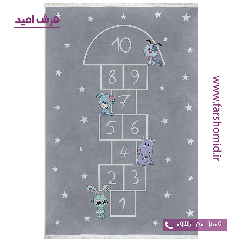 فرش 700 شانه طرح لی لی طوسی 101254 کلاریس محتشم