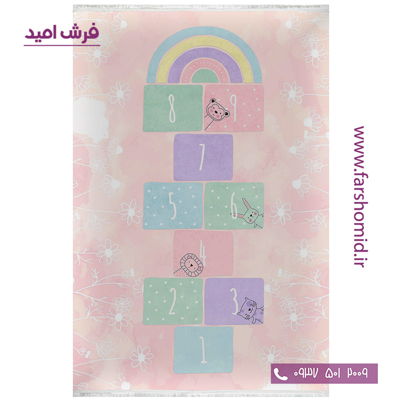 فرش 700 شانه طرح لی لی صورتی 101266 کلاریس محتشم