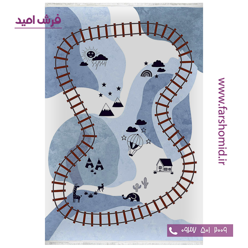 فرش 700 شانه طرح ریل قطار 101269 کلاریس محتشم