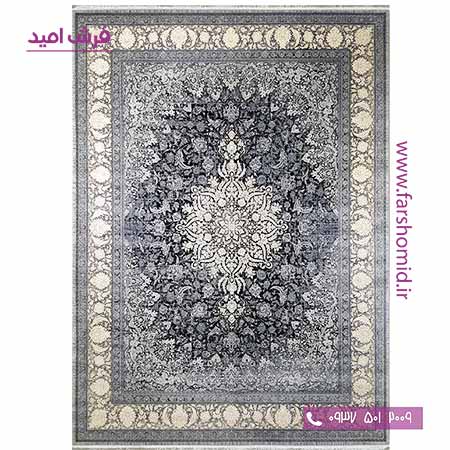 فرش ماشینی 700 شانه کلکسیون آوازه اصفهون وینتیج نقره ای طلاکوب فرش سورنا