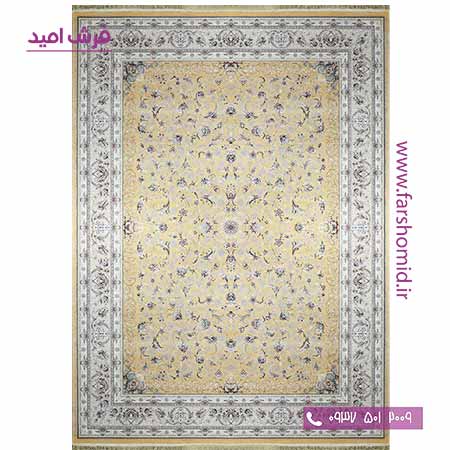 فرش ماشینی 700 شانه کلکسیون آوازه افشان اکازیون طلایی فرش سورنا