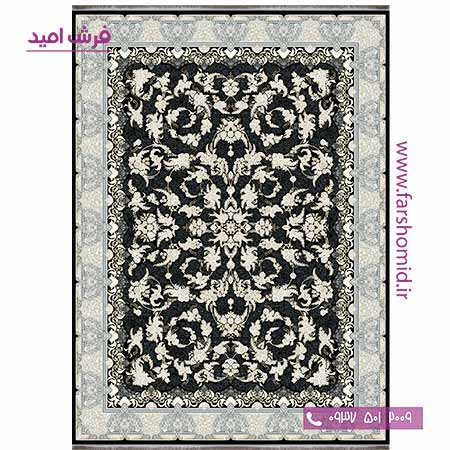فرش ماشینی 700 شانه کلکسیون آوازه افشان آرمان مشکی فرش سورنا