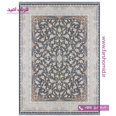 فرش ماشینی 1000 شانه افشان ساران دودی لایت فرش سورنا