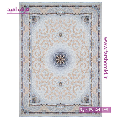 فرش ماشینی 1000 شانه سروناز صدفی ( کرم طلایی ) فرش سورنا