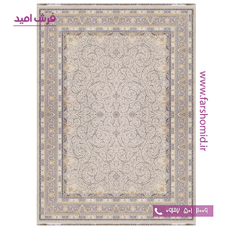 فرش ماشینی 1000 شانه افشان سوزان کف هایبالک صدفی فرش سورنا