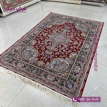 فرش ماشینی 1200 شانه 8 رنگ خطیبی لاکی قالی کشمیر