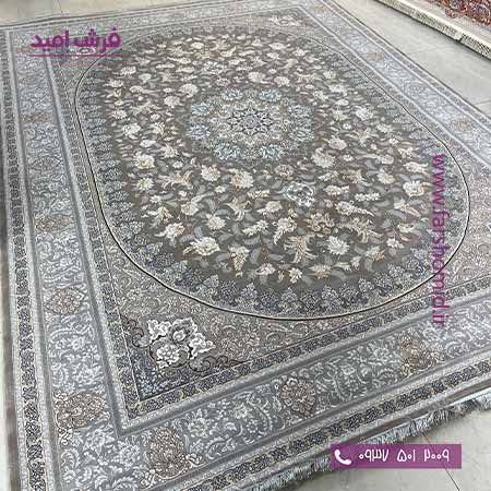 فرش ماشینی 700 شانه ثمین فیلی ابریشم رخ