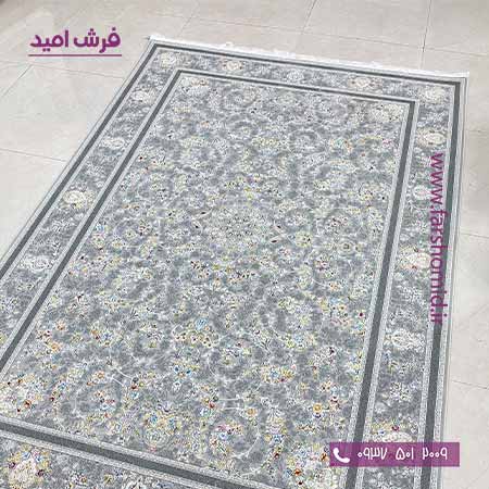 فرش ماشینی 1200 شانه افشان گلرخ سربی فرش افشون