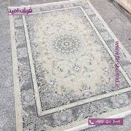 فرش ماشینی 1200 شانه آژین مرواریدی فرش افشون