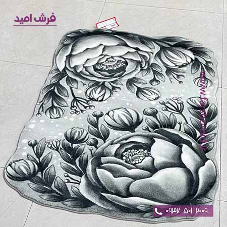 فرش مدرن مستطیل 1 در 1.5 رزالین مشکی طوسی زرباف