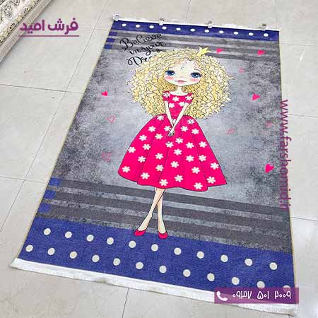 فرش 700 شانه طرح دختر مو فرفری بلوند 2599012090 کودک و نوجوان کلاریس محتشم