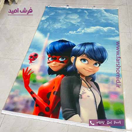 فرش 700 شانه طرح دختر کفشدوزکی101274 کودک و نوجوان کلاریس محتشم