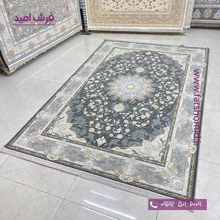 فرش ماشینی 1200 شانه ترانه طوسی فرش افشون