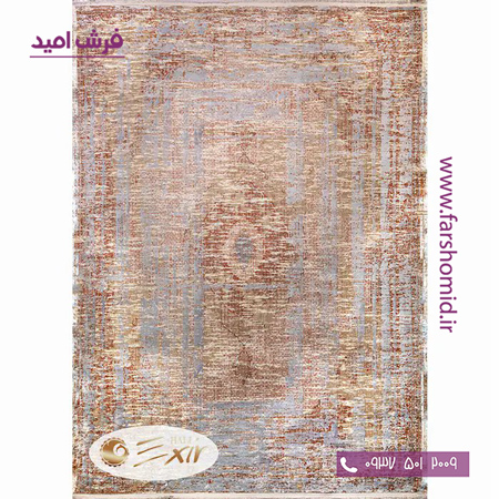 فرش ماشینی با الیاف طبیعی بامبو 1200 شانه هیستوریا کد m07s رنگ سیلور فرش اکسیر