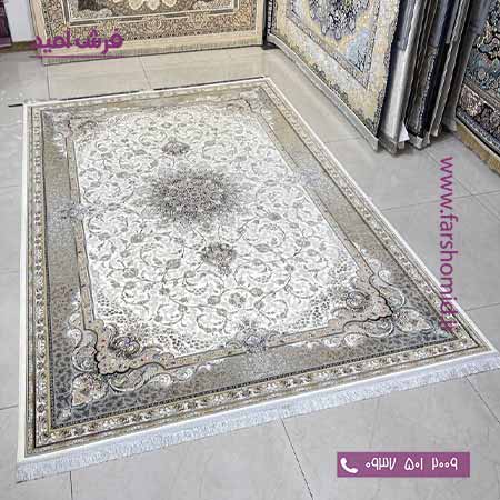 فرش ماشینی 1000 شانه سولماز کرم فرش سورنا