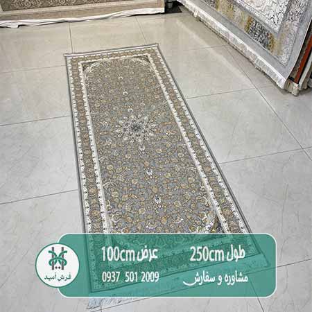 فرش ماشینی کناره 1000 شانه سایز 100در250 سابات سیلور فرش سورنا