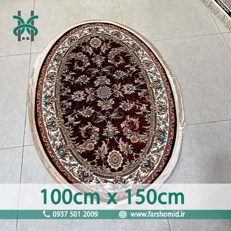 فرش ماشینی 700 شانه بیضی 100در150 افشان صبا روناسی فرش هستی