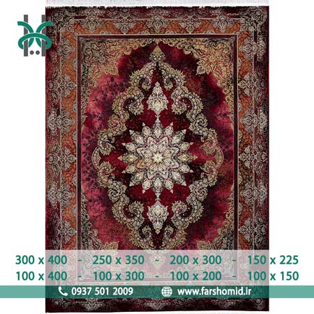 فرش ماشینی 1500 شانه 8 رنگ ریوان وینتیج مارون کلکسیون رولکس فرش سورنا