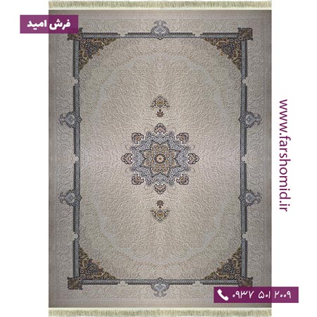 فرش 1000 شانه 8 رنگ طرح 101506 اصفهان کرم لایت آرشام