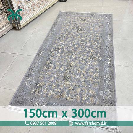 فرش ماشینی 1200 شانه سایز خاص 150 سانتیمتر در 3 متر 8 رنگ  آنا افشان طلاکوب فرش بزرگان